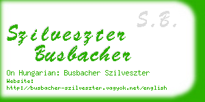 szilveszter busbacher business card